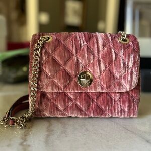 Kate Spade Pink Quilted Shoulder Bag with Gold Chain